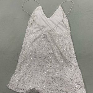 White sequined party dress